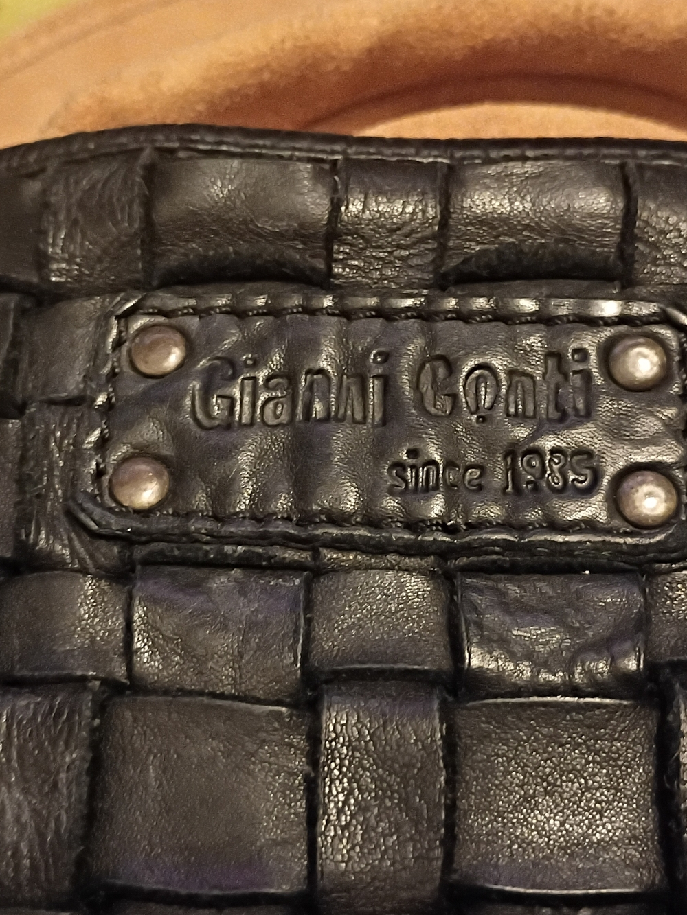 Black Woven Leather Hobo Bag